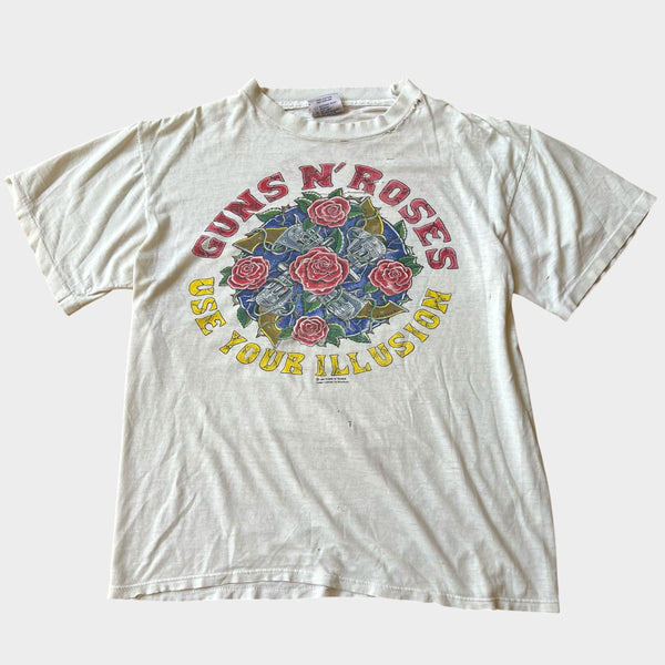 1991 Guns N Roses "Use Your Illusion" Vintage Tour Band Tee Shirt