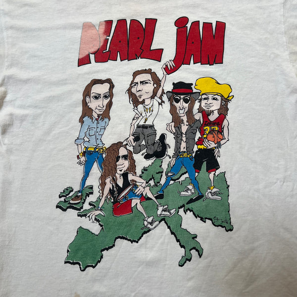 1992 Pearl Jam "World Jam" European Tour Vintage Band Promo Tee Shirt