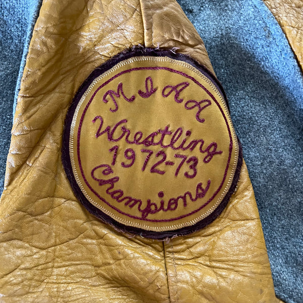 1972 High School Wrestling Champions Vintage Letterman Varsity Jacket