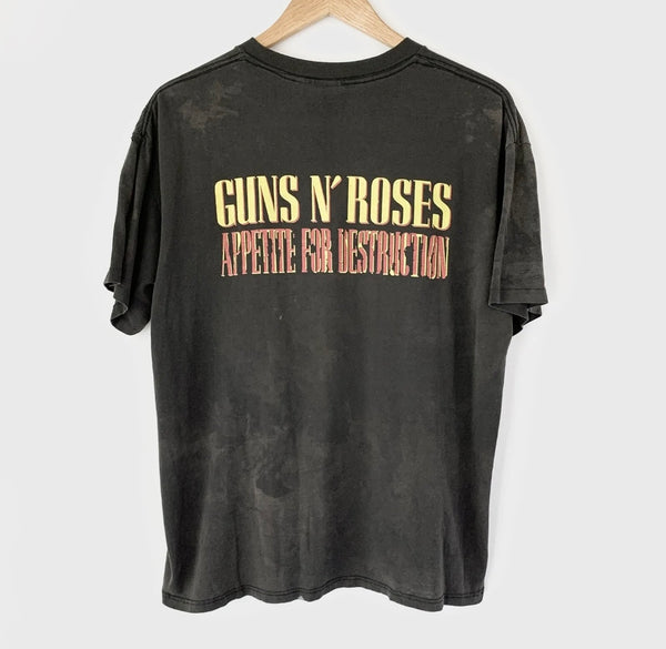 1988 Guns N Roses "Appetite For Destruction" Vintage Band Promo Tee Shirt