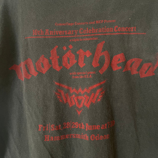 1985 Motorhead 10th Anniversary at Hammersmith Odeon in London Concert Vintage Tour Tee Shirt