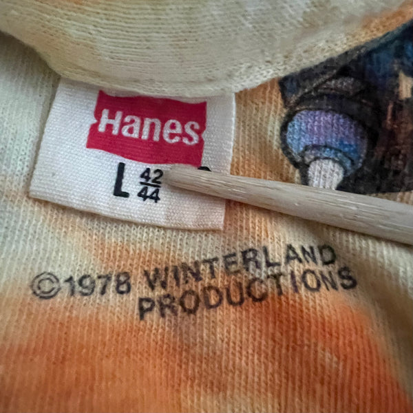 1978 Rolling Stones w/ Santana, Eddie Money & Peter Tosh at Oakland Stadium, Day On The Green  "Happy Birthday Mick" Vintage Tie Dye Concert Tee Shirt