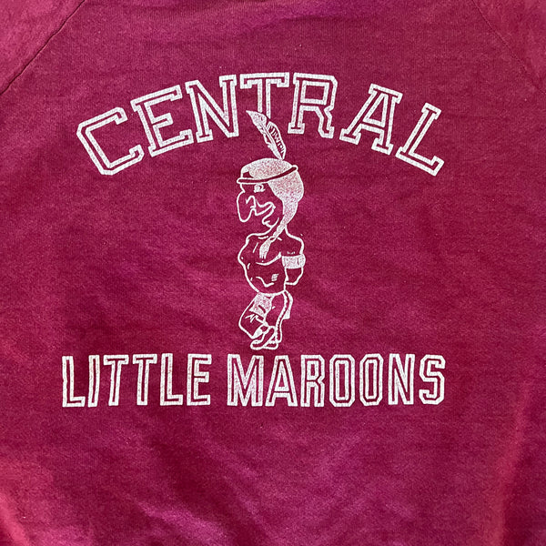 1980's Central Little Maroons Indian Mascot Vintage High School School Sweatshirt