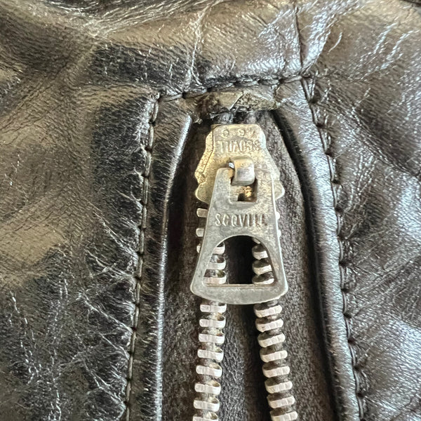 1960's Harley Davidson Vintage Black Leather Cafe Racer Motorcycle Jacket