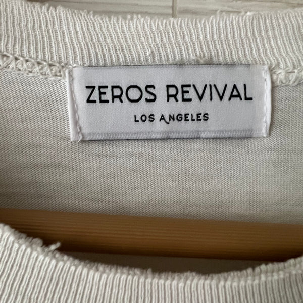 1970s Zeros Revival Vintage Blank Pocket Tee Shirt - White