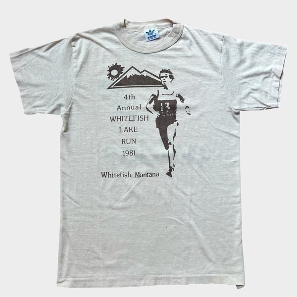 1981 Adidas 4th Annual Whitefish, Montana Lake Run Vintage Tee Shirt