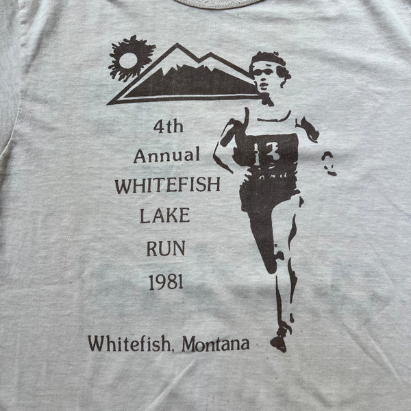 1981 Adidas 4th Annual Whitefish, Montana Lake Run Vintage Tee Shirt