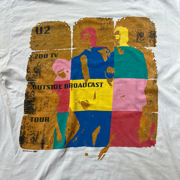 1992 U2 "Zoo TV" Tour From Yankee Stadium Bronx, New York Concerts Vintage Band Tee Shirt