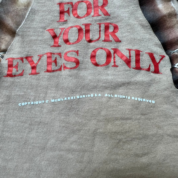 1981 James Bond 007 "For Your Eyes Only" (Starring: Roger Moore) Vintage Movie Promo Tee Shirt