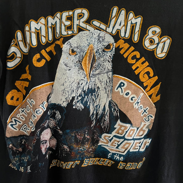 1980 Summer Jam w/ Bob Seger Vintage Concert Band Tee Shirt