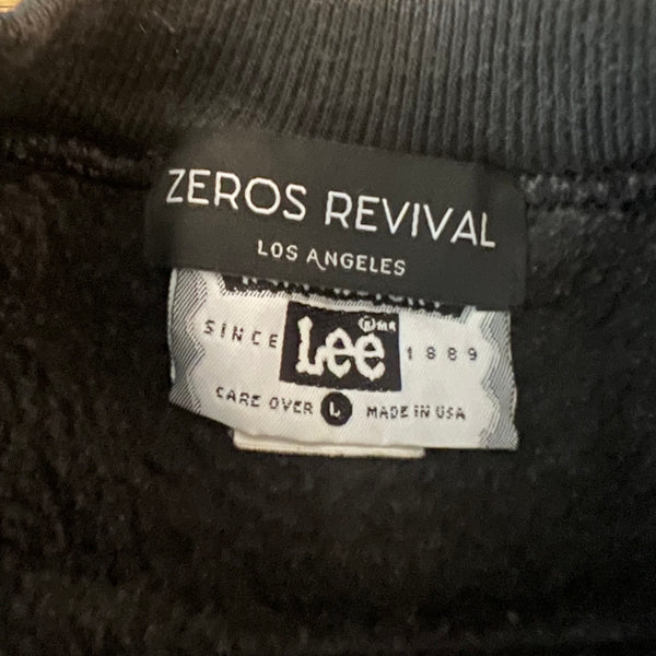 1990's Zeros Revival Blank Vintage Sweatshirt - Black