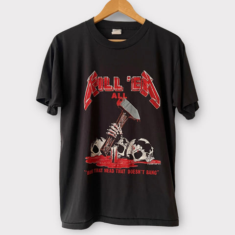 1980s Metallica "Kill Em All" Vintage Band Promo Tee Shirt
