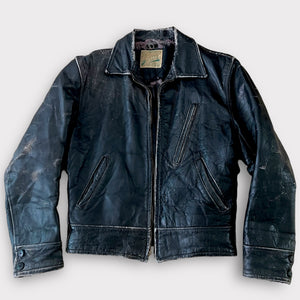 1950s Grais Steerhide Black Leather Motorcycle Jacket