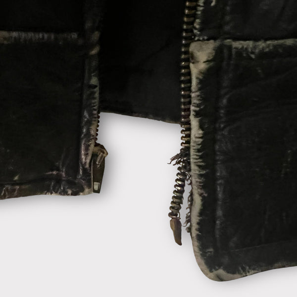 1950s Grais Steerhide Black Leather Motorcycle Jacket