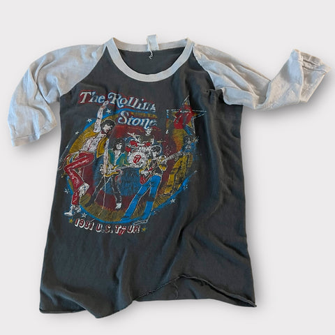 1981 The Rolling Stones "Invade Texas" Vintage Tour Band Raglan Tee Shirt
