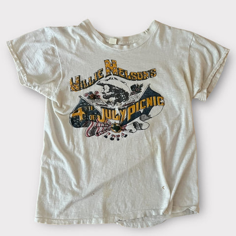 1974 Willie Nelson "4th July Picnic" Vintage Concert  Tour Band Country Music Tee Shirt
