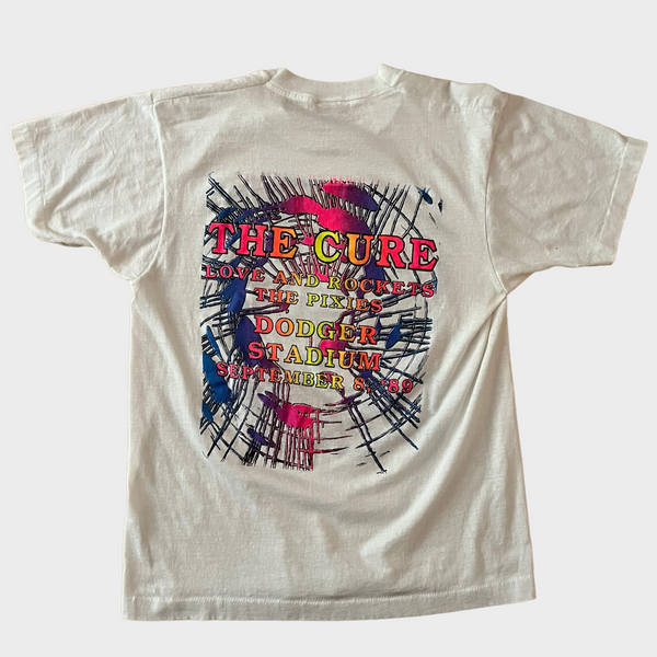 1989 The Cure w/ Love And Rockets & The Pixies at Dodger Stadium in Los Angeles Vintage Concert Tee Shirt