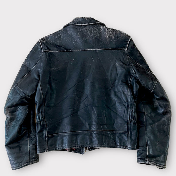 1950s Grais Steerhide Black Leather Motorcycle Jacket