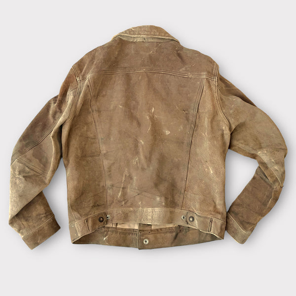 1960's Levi's BIG E Vintage Brown Suede Leather Western Field Trucker Jacket