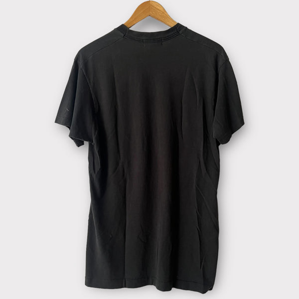 1990s Zeros Revival Blank Vintage Pocket Tee Shirt - Black