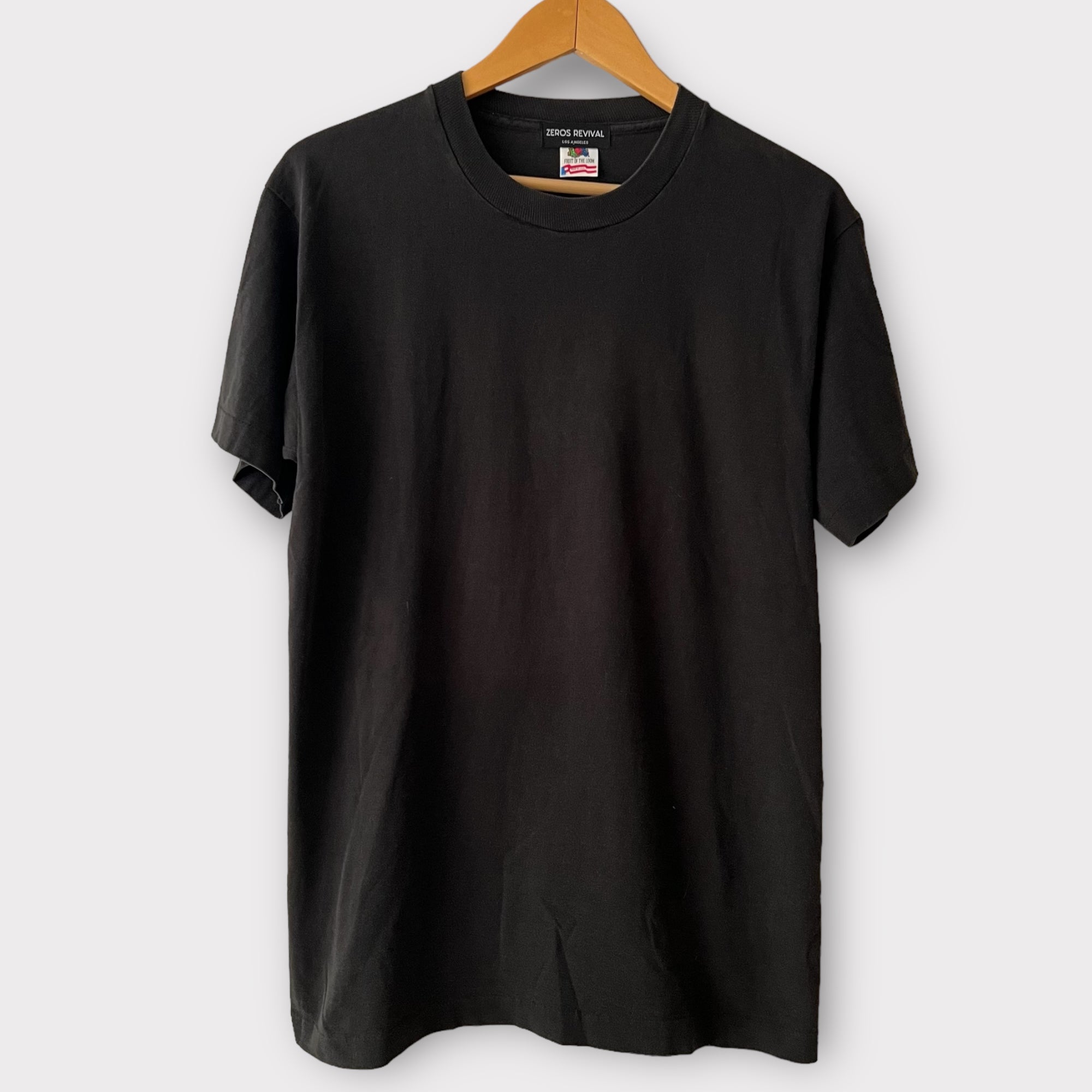 1990s Zeros Revival Blank Vintage Tee Shirt - Black