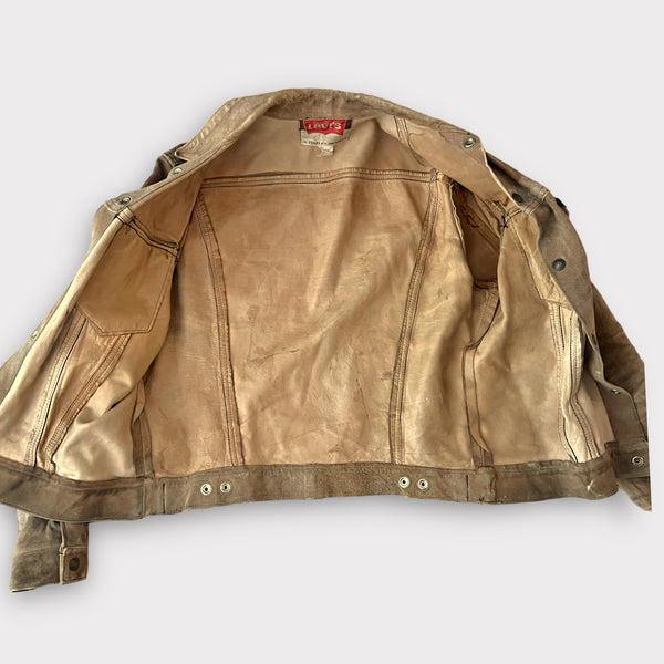 1960's Levi's BIG E Vintage Brown Suede Leather Western Field Trucker Jacket