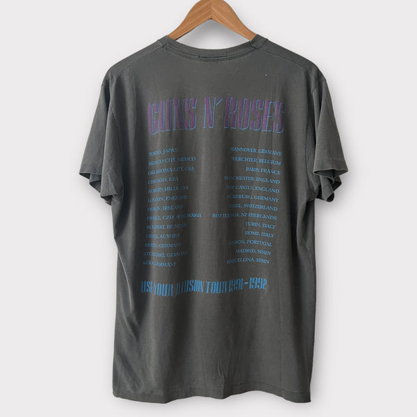 1991 Guns N Roses "Use Your Illusion" Vintage Tour Tee Shirt