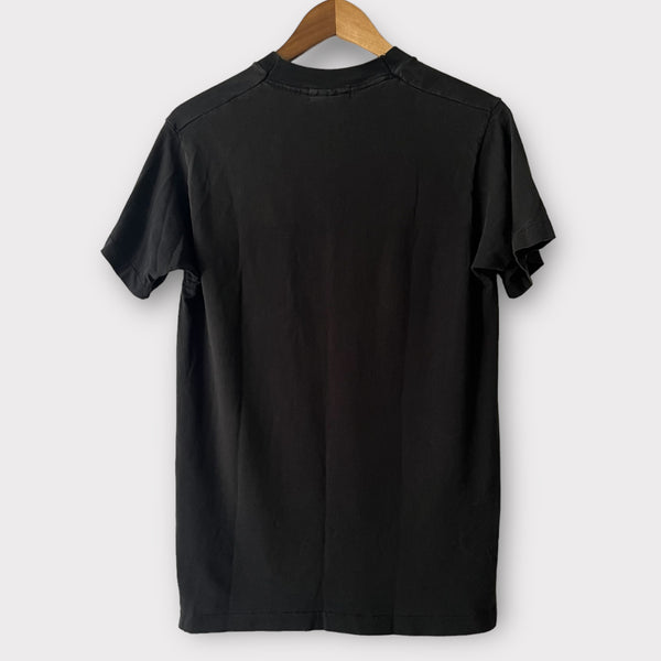 1990s Zeros Revival Blank Vintage Pocket Tee Shirt - Black