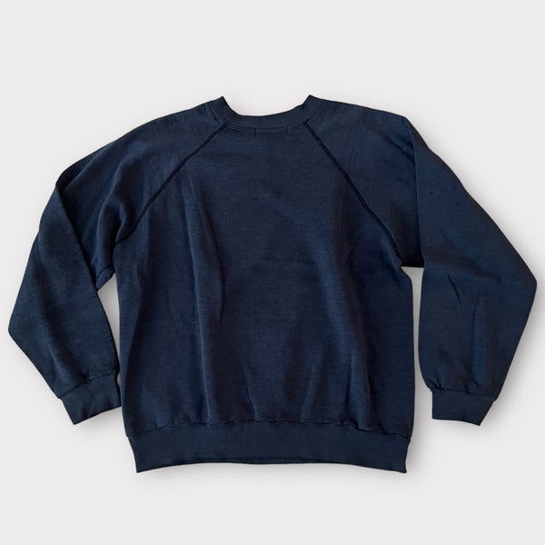 1980s Zeros Revival Blank Vintage Sweatshirt - Black