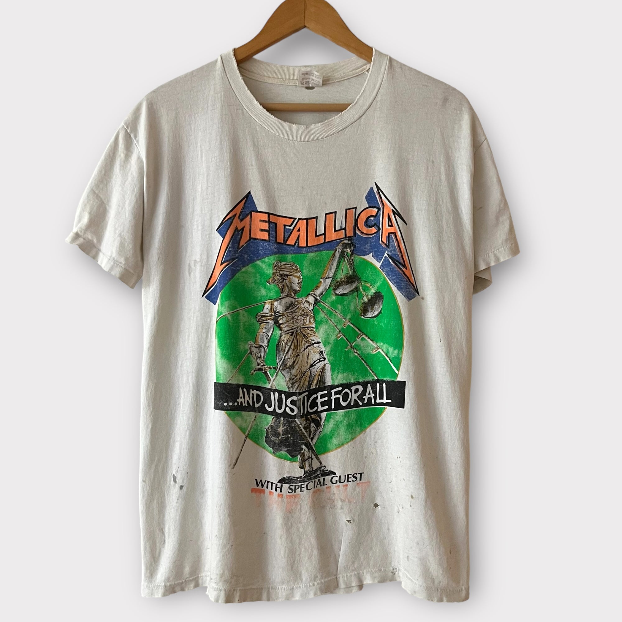 1988 Metallica "And Justice For All" with Special Guest The Cult Vintage Tour Tee Shirt