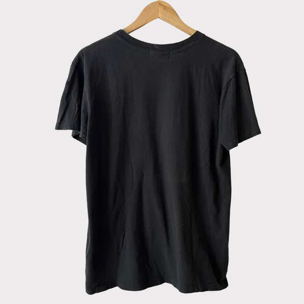1970s Zeros Revival Blank Vintage Pocket Tee Shirt - Black