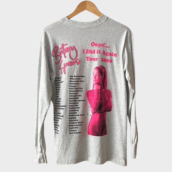 2000 Britney Spears "Oops I Did It Again" Tour Vintage Long Sleeve Tee Shirt