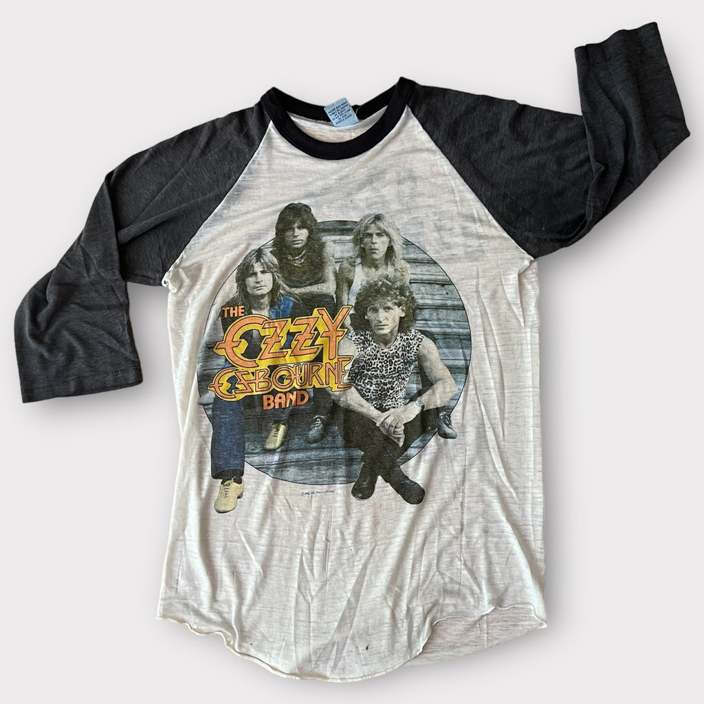 Vintage 1986 Ozzy Osbourne The Ultimate Sin Tour Raglan Rock Band T-Shirt  Sz L