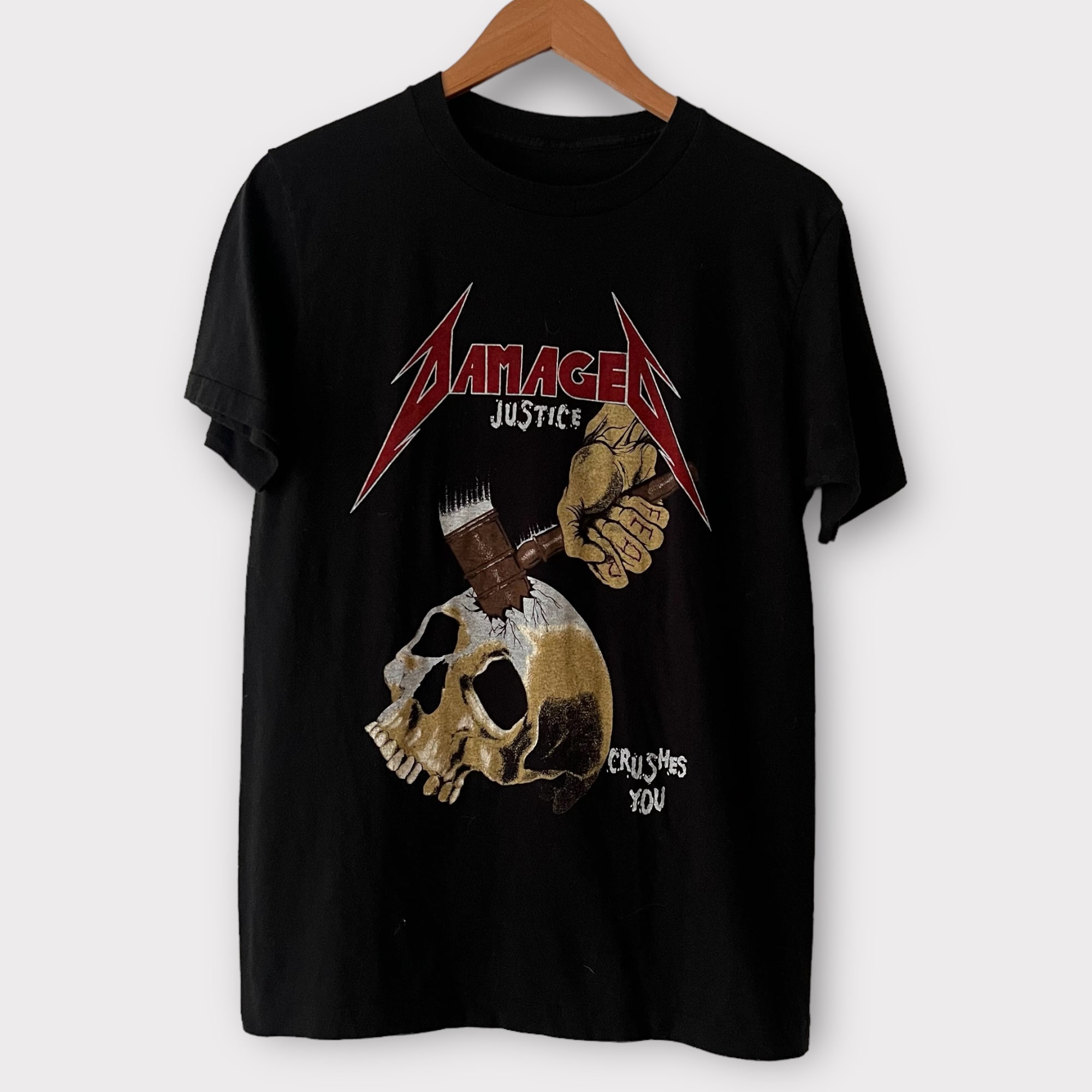 1980s Metallica "Damage Justice" Vintage Parking Lot Band Promo Tee Shirt