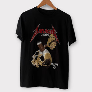 1980s Metallica "Damage Justice" Vintage Parking Lot Band Promo Tee Shirt