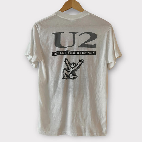 1987 U2 "Bullet The Blue Sky" Vintage Band Promo Tee Shirt