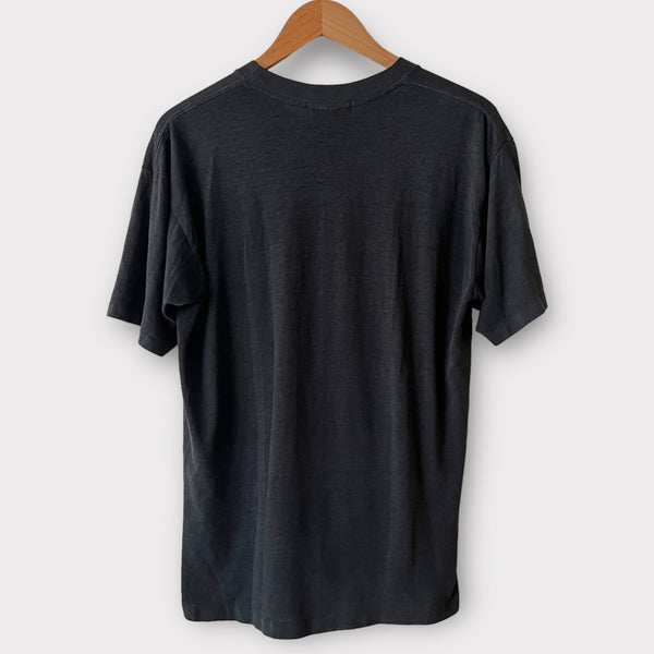 1990s Zeros Revival Blank Vintage Tee Shirt - Black
