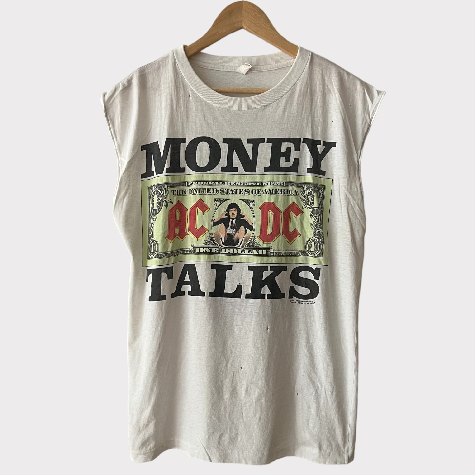 1990 AC DC "Money Talks" World Tour Vintage Sleeveless Tee Shirt
