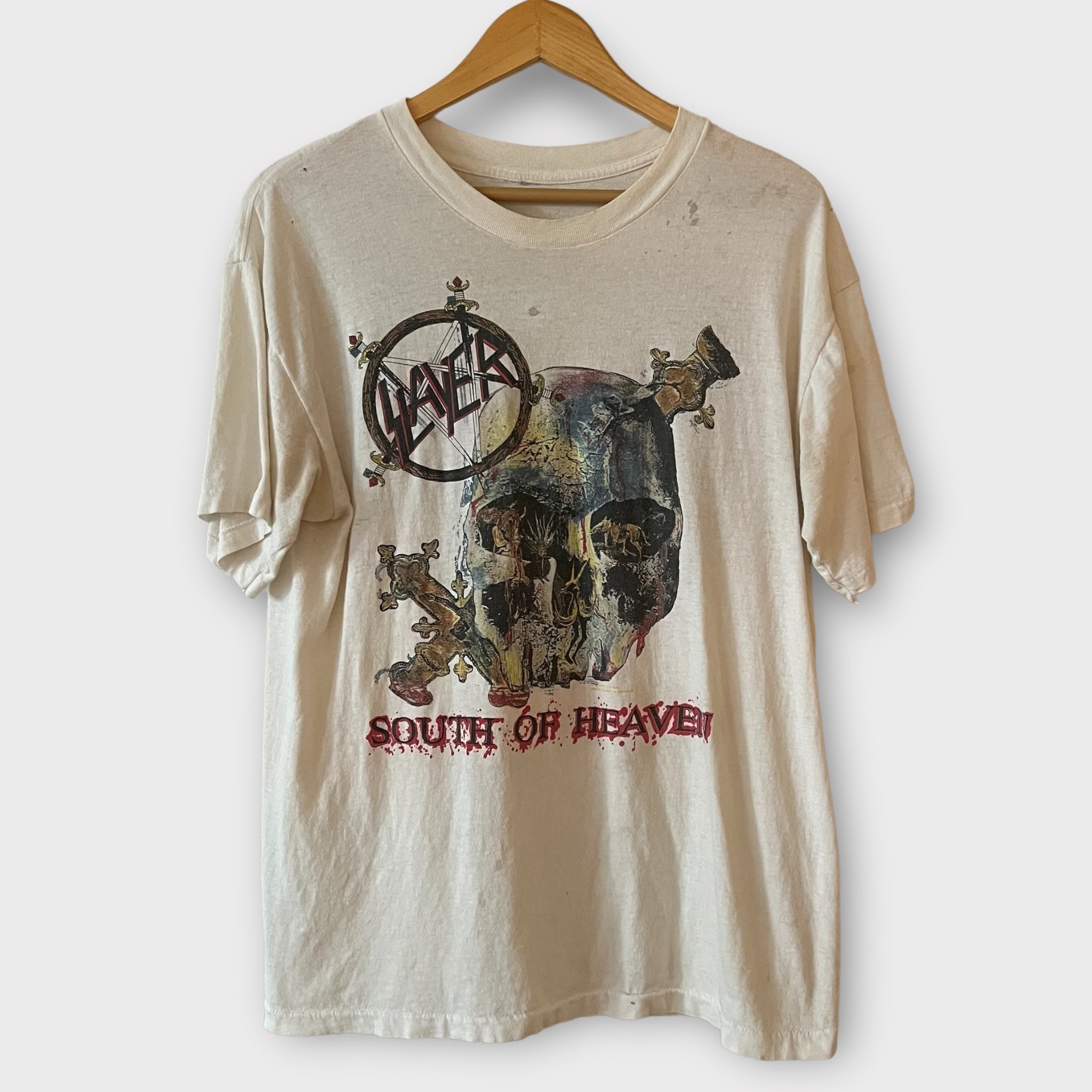 1990 Slayer "South Of Heaven" Vintage Band Tour Promo Tee Shirt