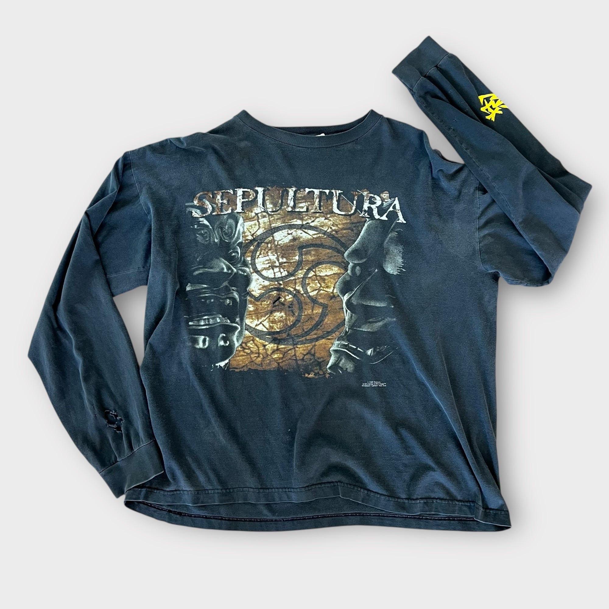 1998 Sepultura "Against" Vintage Band Promo Long Sleeve Tee Shirt