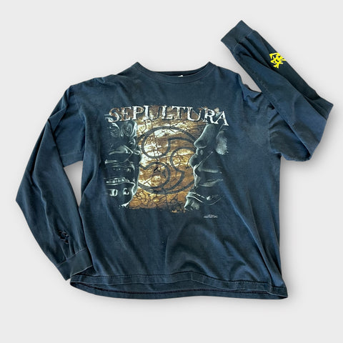1998 Sepultura "Against" Vintage Band Promo Long Sleeve Tee Shirt