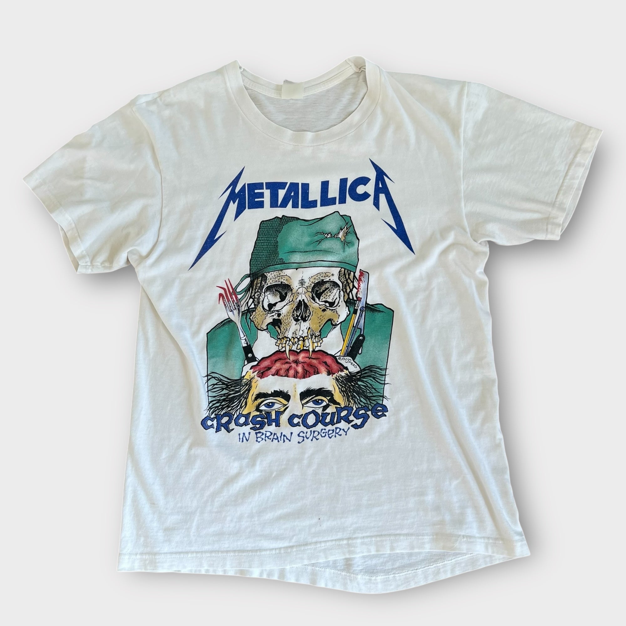 1987 Metallica "Crash Course" Euro Tour Dates Vintage Band Tee Shirt
