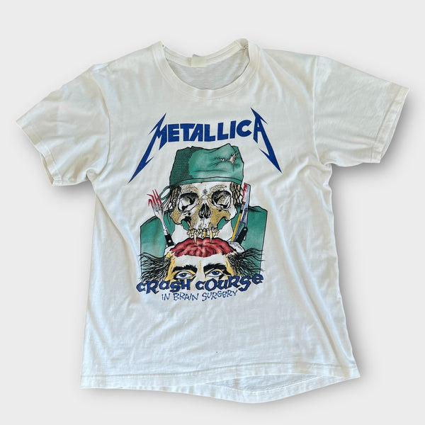 1987 Metallica "Crash Course" Euro Tour Dates Vintage Band Tee Shirt