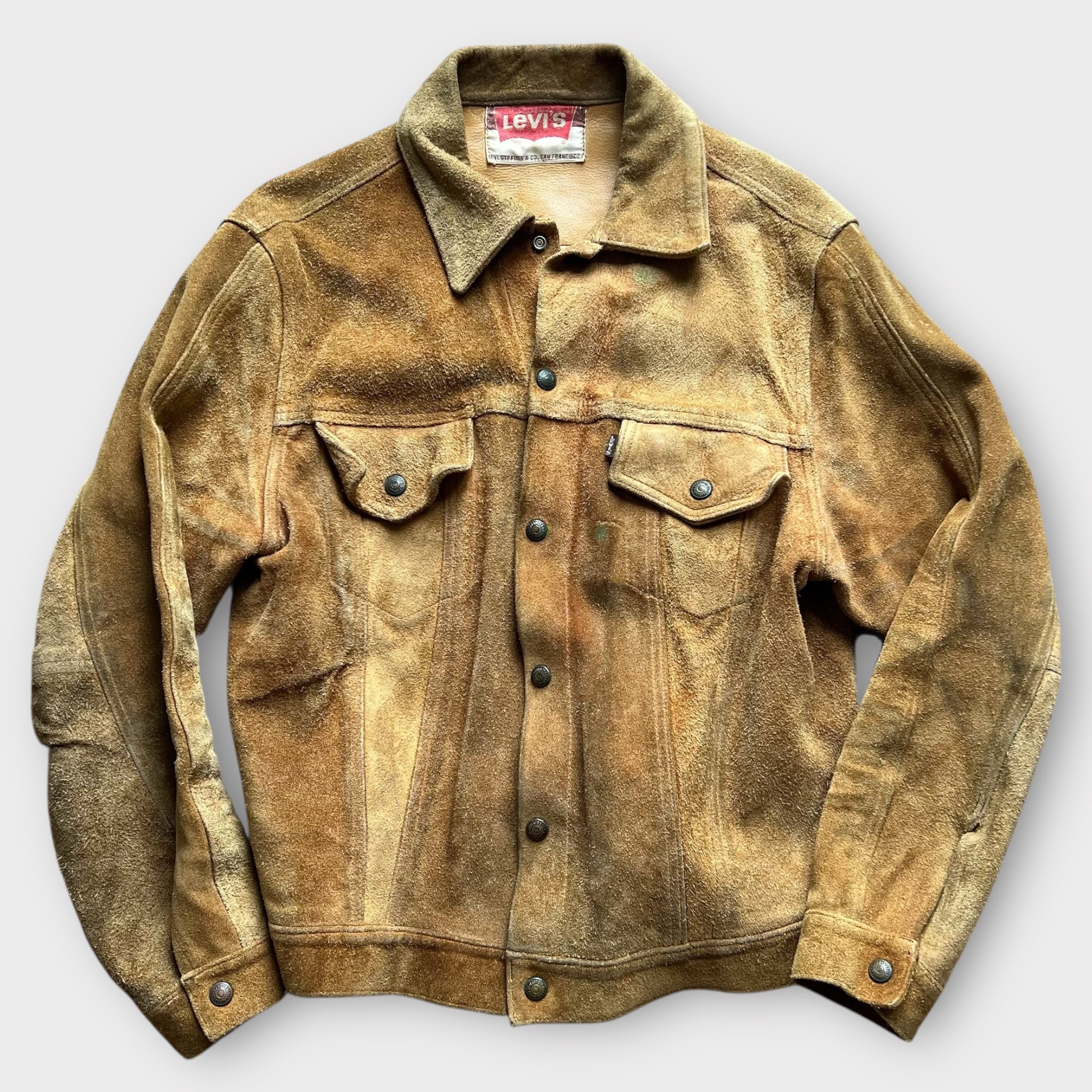 1960's Levi's BIG E Vintage Brown Suede Leather Western Field Trucker Jacket