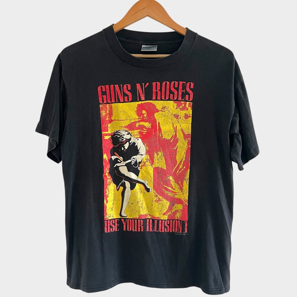 1991 Guns N Roses "Use Your Illusion" Tour Vintage Band Tee Shirt