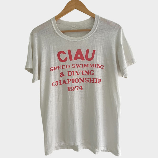 1974 Speed Swimming & Diving Championship Vintage Tee Shirt