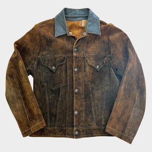 1950's Levi's Type III Vintage Brown Suede Leather Trucker Jacket