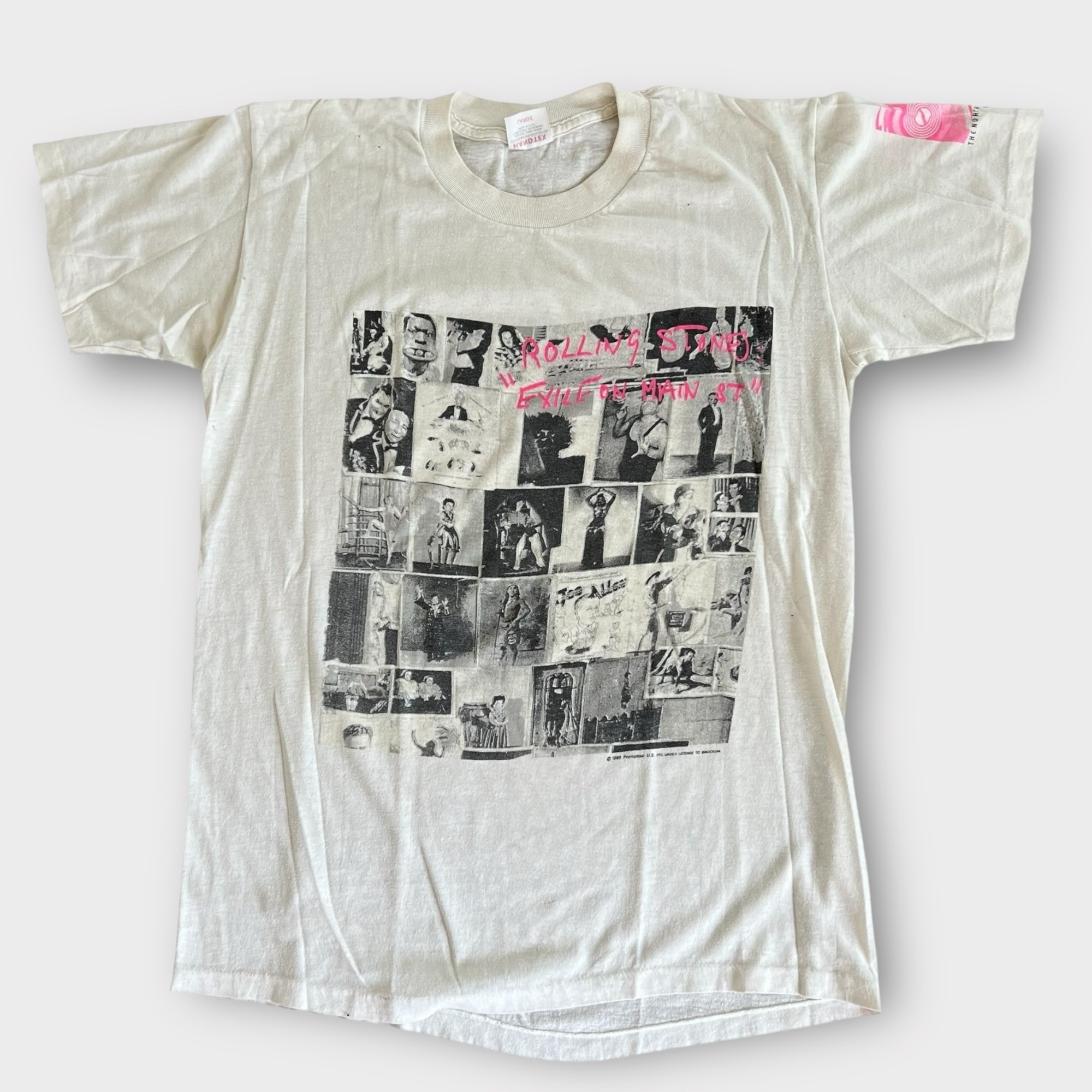 1989 The Rolling Stones "Exile On Main Street" Vintage Band Promo Tee Shirt