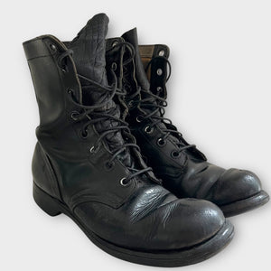1966 Vietnam Combat Military Army Marine Black Leather Vintage Boots Size 7 N