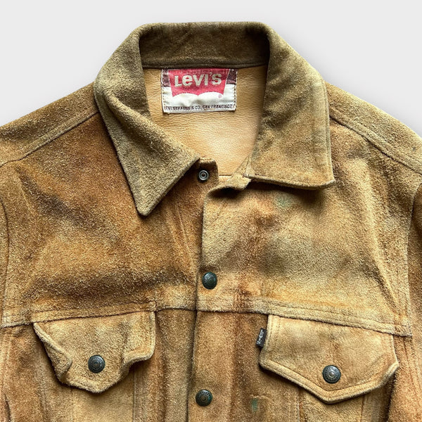 1960's Levi's BIG E Vintage Brown Suede Leather Western Field Trucker Jacket
